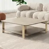 Vento Coffee Table in Travertine Look Ceramic & Light Walnut Veneer